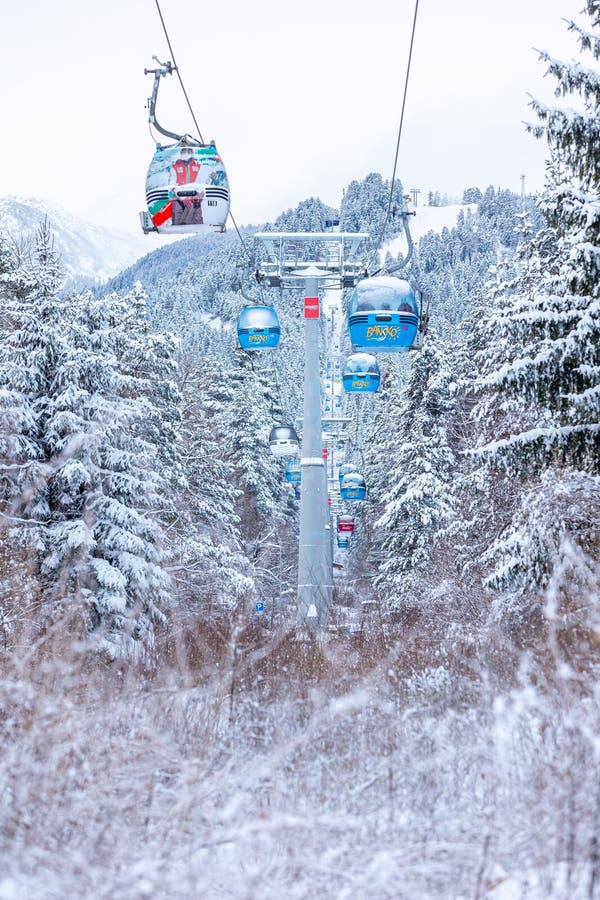 Bansko bulgaria kablowa gondola zdjęcie stock