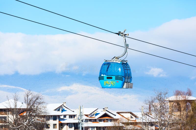 Bansko kablowa chatka i domy bułgaria obrazy royalty free
