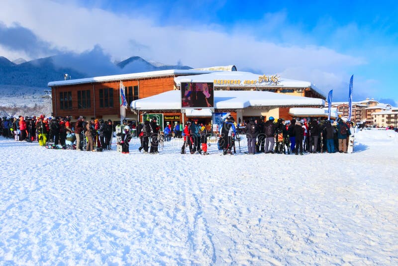 Bansko narty stacja, wagonu kolei linowej dźwignięcie, Bułgaria obraz royalty free