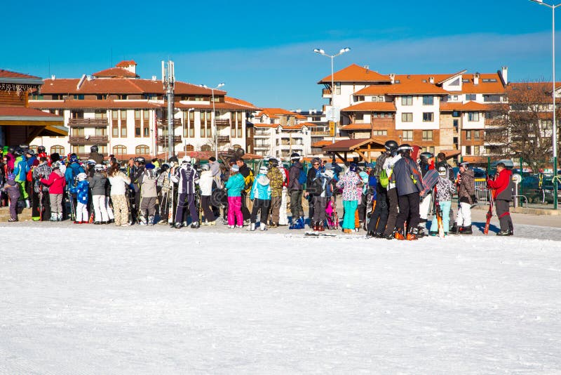 Bansko narty stacja, wagonu kolei linowej dźwignięcie, Bułgaria fotografia stock
