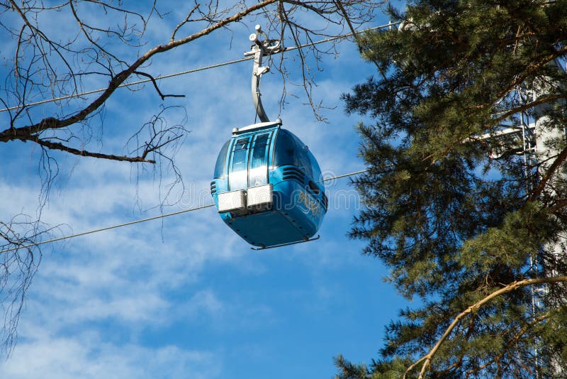 Bansko wagonu kolei linowej kabina, Bułgaria obraz stock