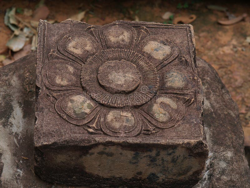 Lotus Stone of Banteay Srei temple, Siem Reap, Cambodia. Lotus Stone of Banteay Srei temple, Siem Reap, Cambodia