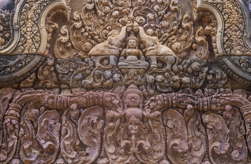 Banteay Srei tempel i Cambodja royaltyfri bild Banteay Srei tempel i Cambodja royaltyfri bild