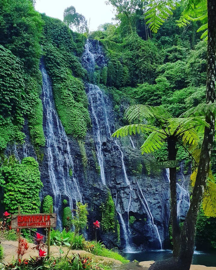 Banyumala Twin Waterfalls, Singaraja, Bali Stock Image ...