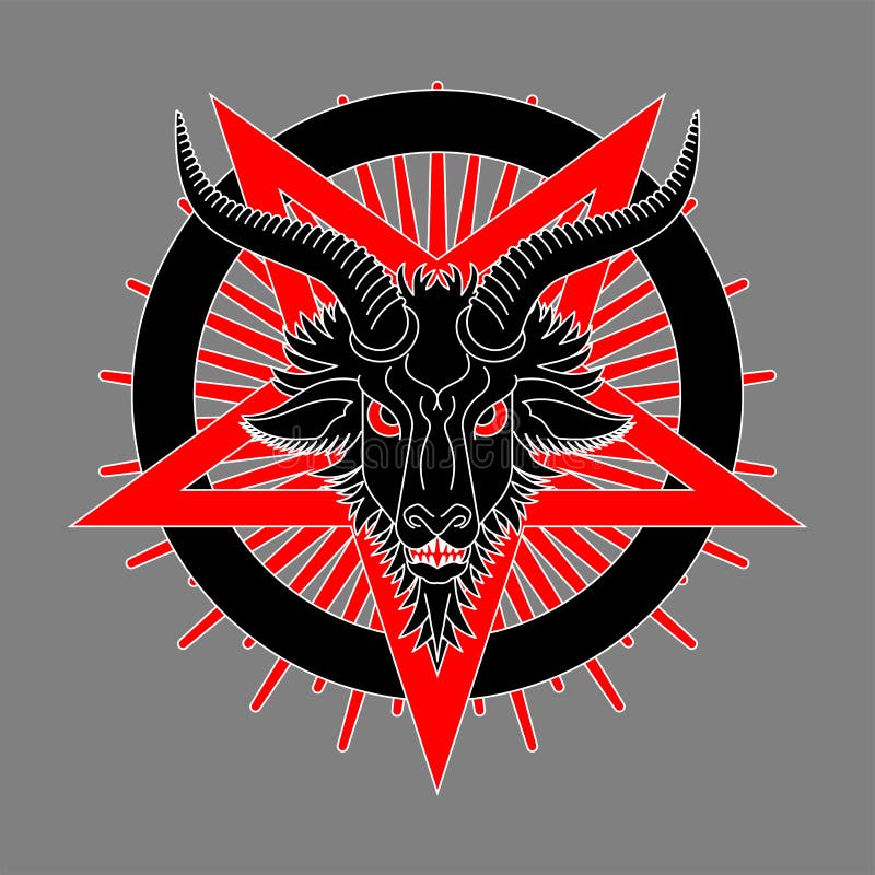 Satan Damon Mit Gehorntem Ziegenkopf Baphomet Mit Schwertern Schatten Des Teufels Luzifer Damon Tod Stock Abbildung Illustration Von Holle Teufel 174987901