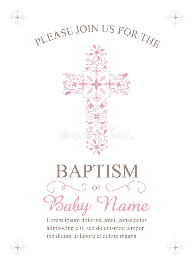 Baptism, Christening, Communion, or Confirmation Invitation Template - Vector