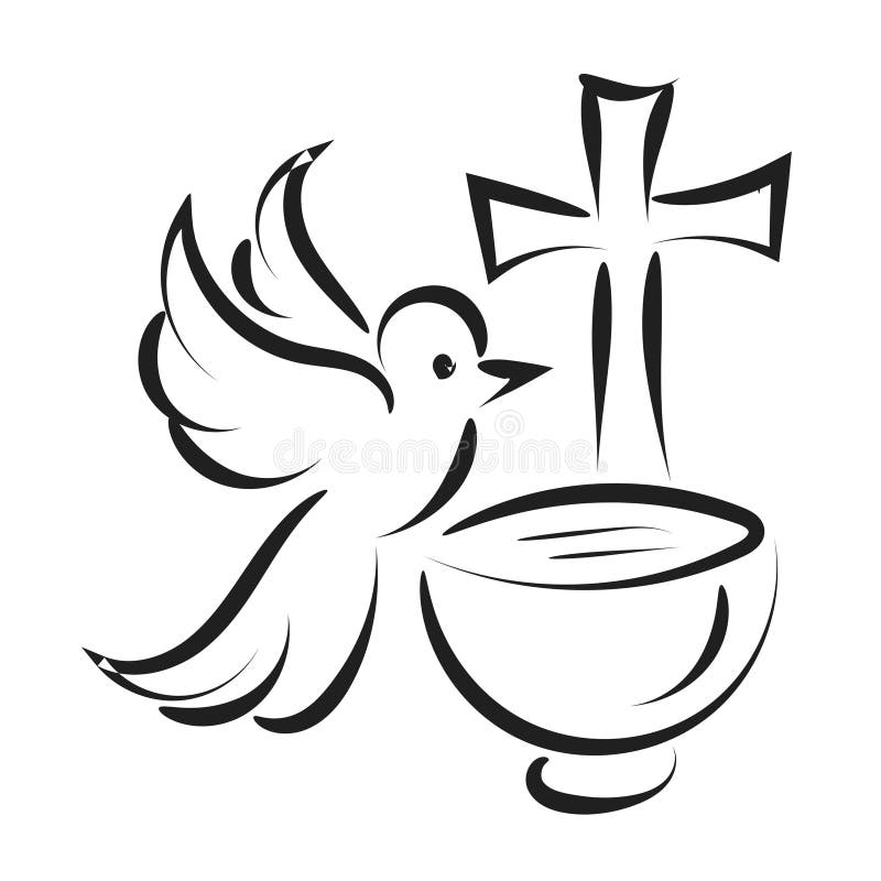Catholic Baptism. Baptism Symbol Design Stock Vector - Illustration of ...