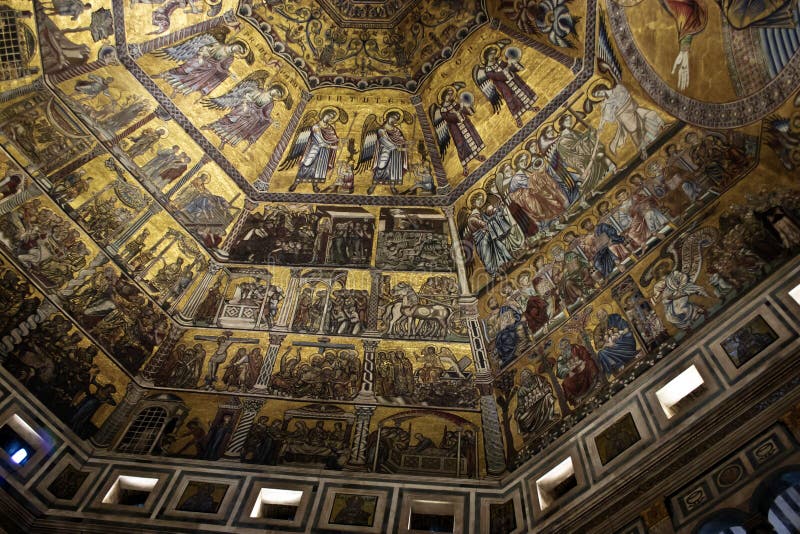 Baptistery do domo em Florença, Italy imagem de stock Baptistery do domo em Florença, Italy imagem de stock
