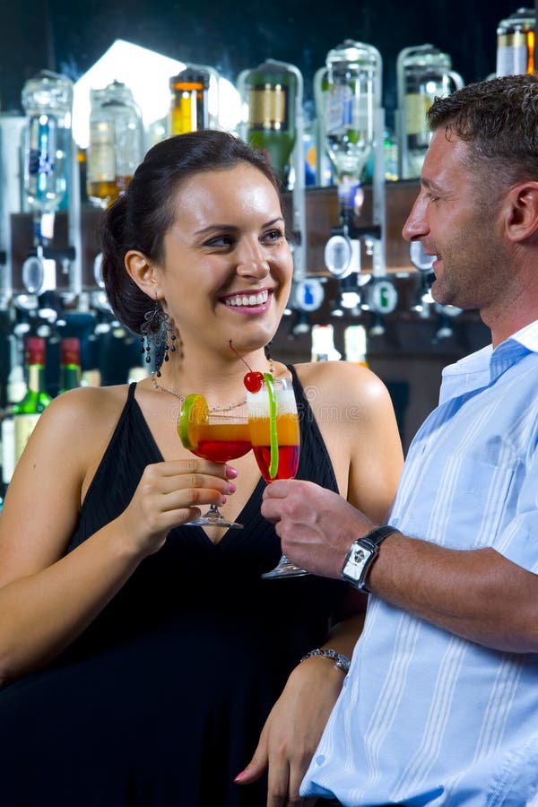 Female Bartender Garnishing Cocktail with Olive Stock Photo Image of