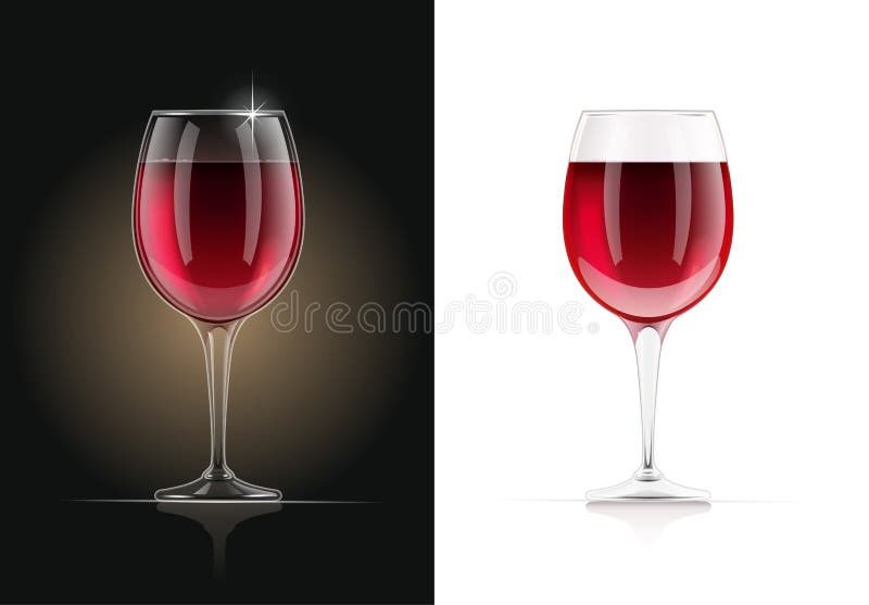 Bar alkoholu szklany czerwone wino royalty ilustracja