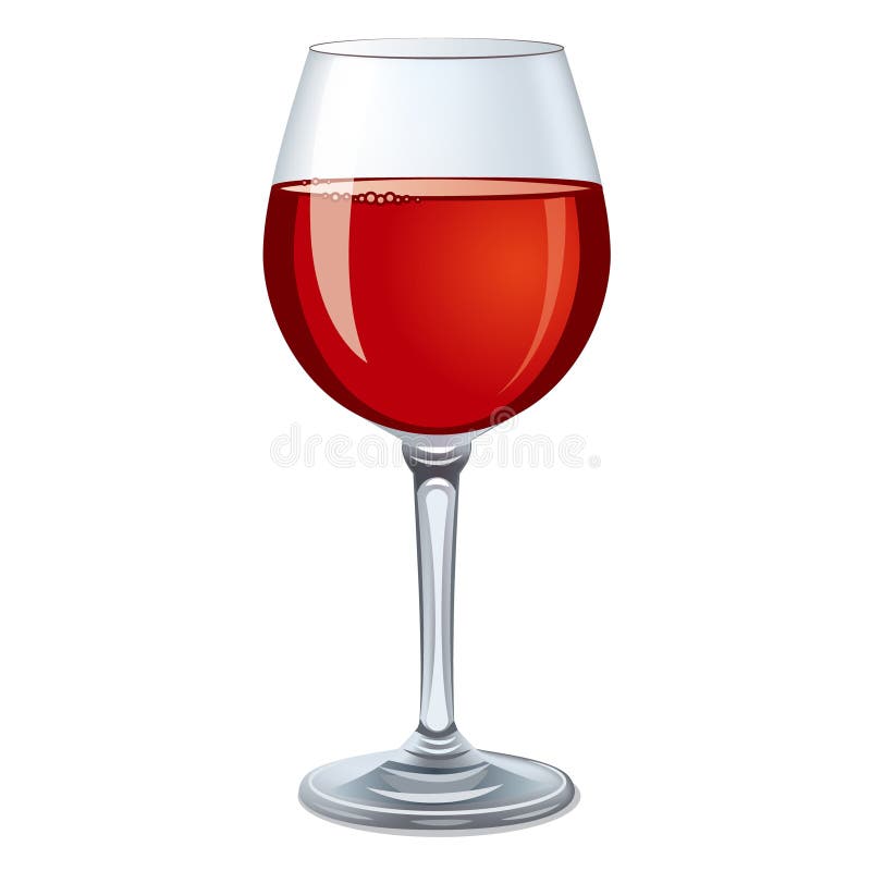 Bar alkoholu szklany czerwone wino ilustracji