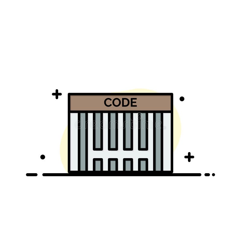 Bar, Barcode, Code, Shopping Business Logo Template. Flat Color stock illustration