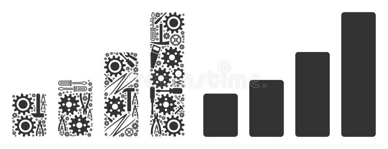 Bar Chart Collage of Repair Tools Stock Vector Illustration of