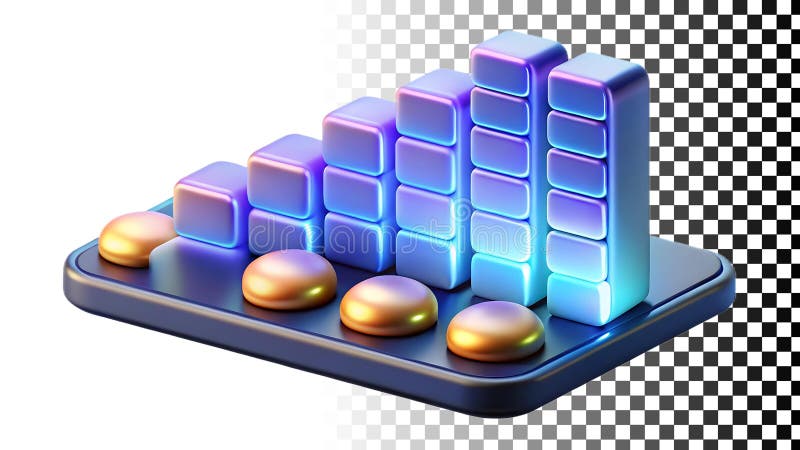 Bar chart, data visualization and business graph icon png transparent image Generative AI royalty free illustration