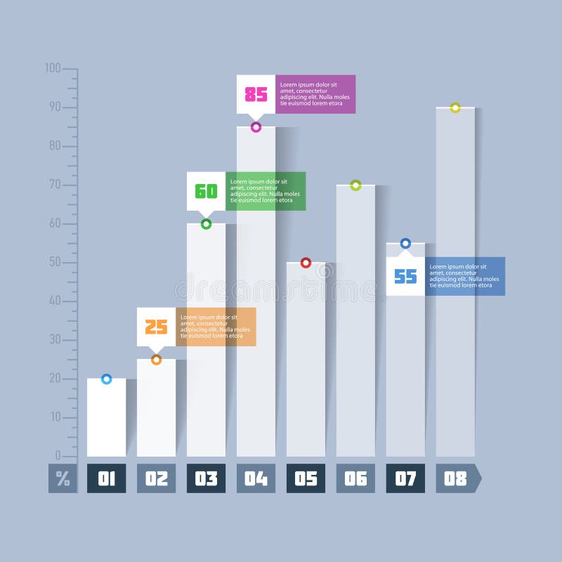 Bar chart, graph infographics element royalty free illustration