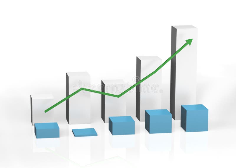 Bar Chart Showing Quantity Increasing Stock Illustration Illustration