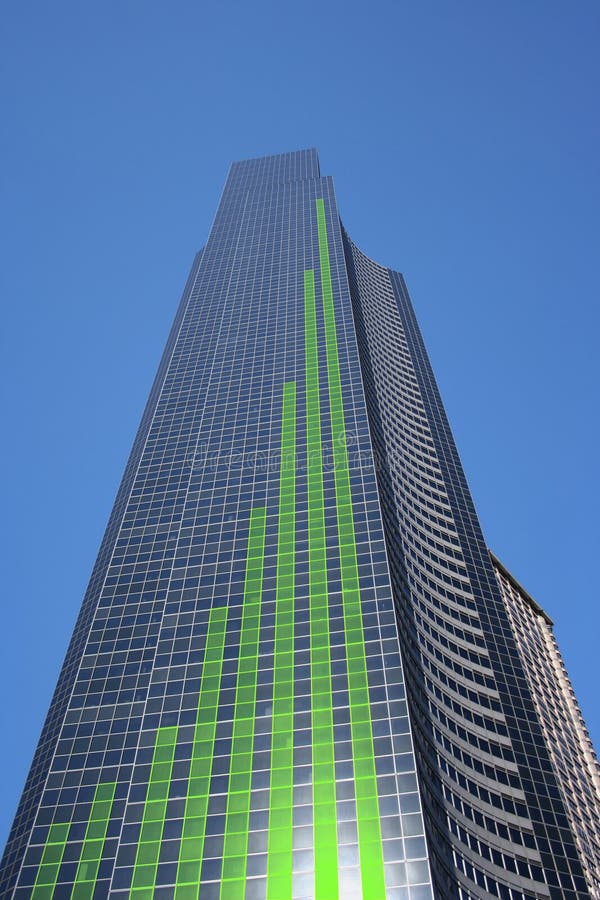 Bar chart on skyscraper