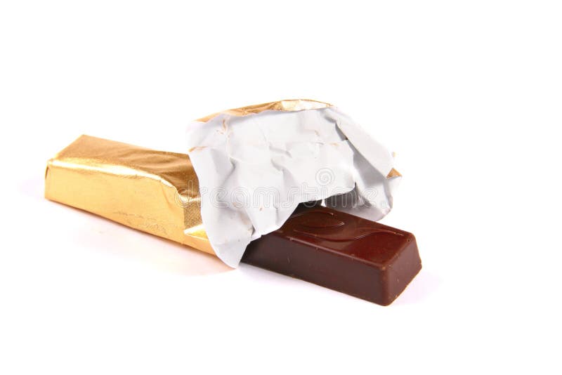 golden chocolate bar, Stock image