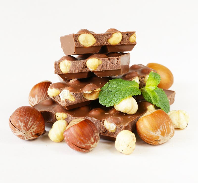 Bar of Chocolate with Hazelnuts Stock Photo Image of healthy