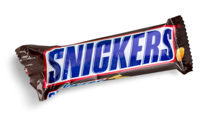 Snickers Chocolate Bar Isolated on White Editorial Photo - Image of ...