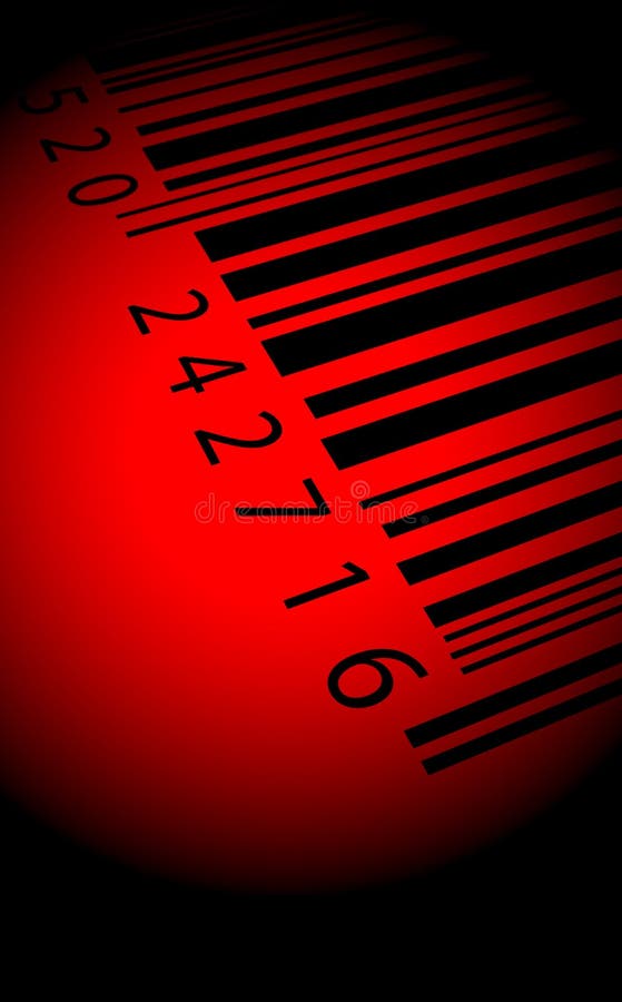 Bar code label in red light,2D digital art