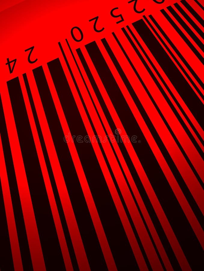 Bar code label in red light,2D digital art