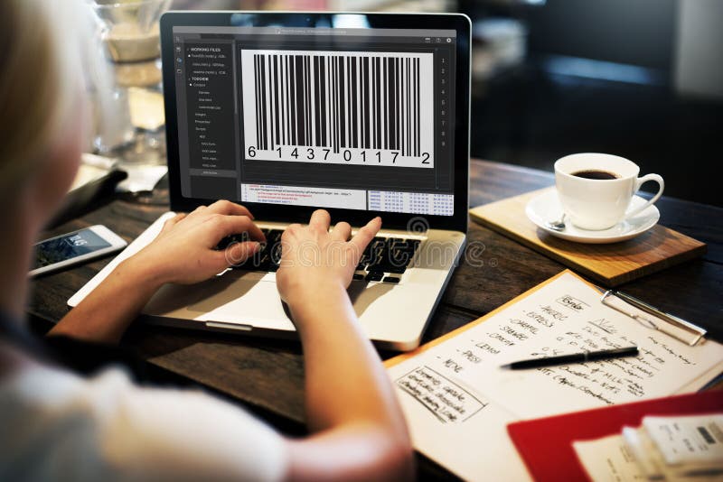 Bar Code Encryption Interface Coding Concept royalty free stock photography