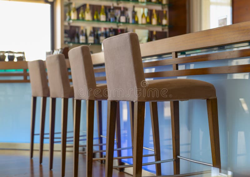 Bar Counter with Chairs in Empty Comfortable Restaurant Stock Photo Image of beautiful