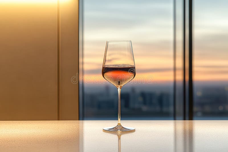 Bar-Counter : ein erfrischendes Glas Rot für einen erholsamen Abend lizenzfreie abbildung