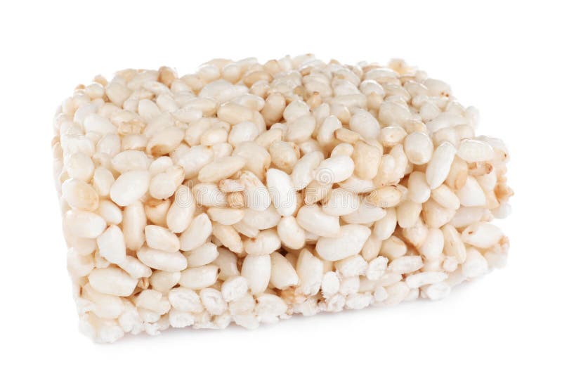 Bar of delicious rice crispy treat isolated royalty free stock image Bar of delicious rice crispy treat isolated royalty free stock image