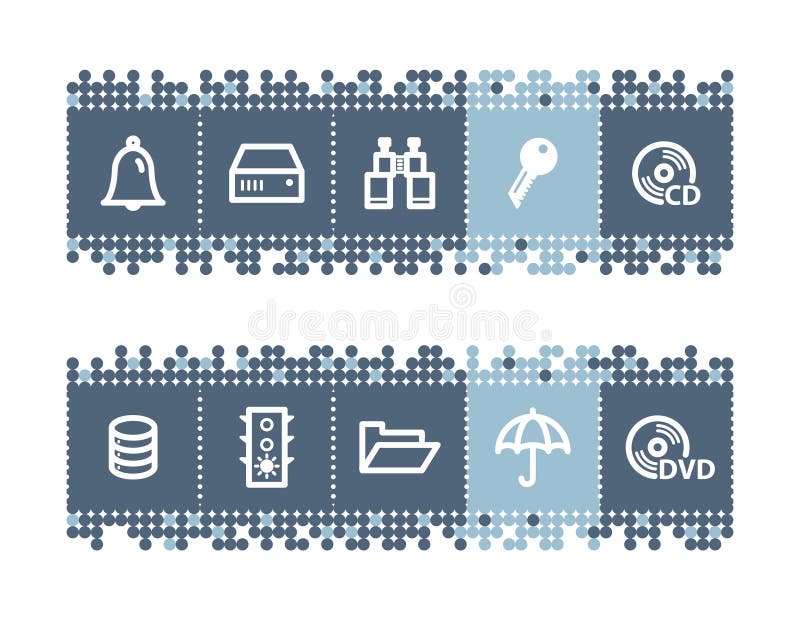 Bar with file-server icons royalty free illustration