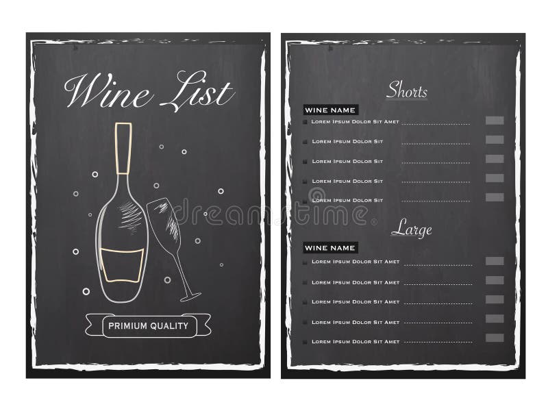 Bar Menu Card Design with Front and Back Page View. Stock Illustration -  Illustration of information, business: 113292773