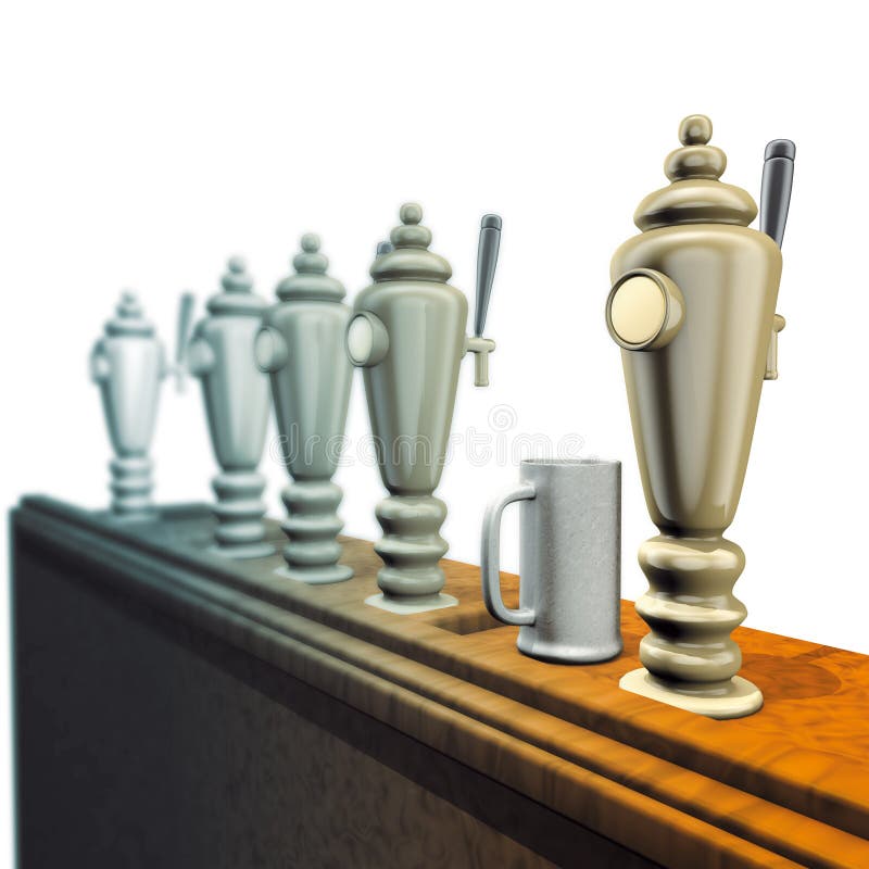 Bar pouring beer stock illustration