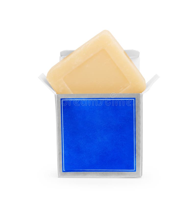 Bar of Soap In Open Container On White Background stock image