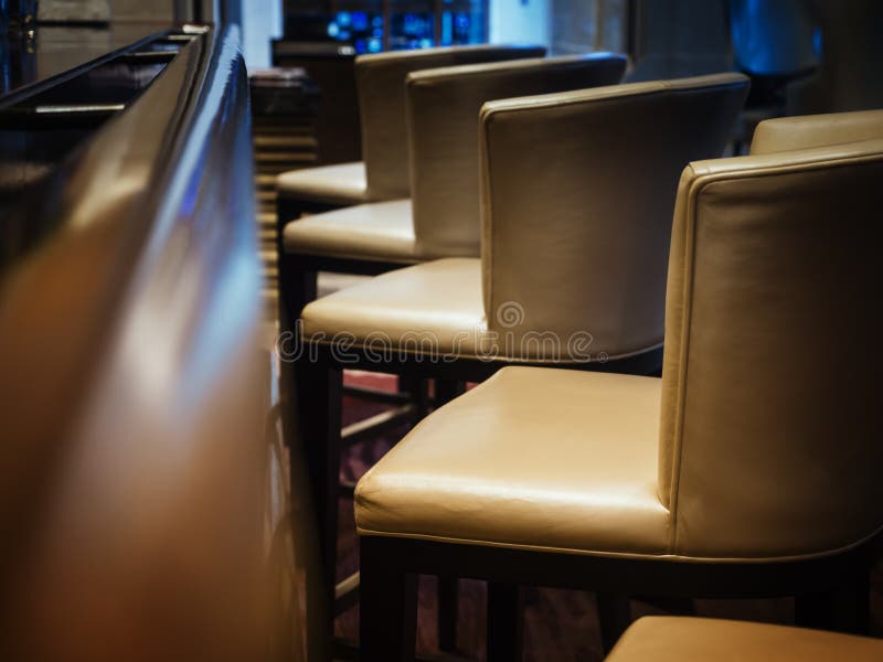 Bar Stool Seats Row Interior Bar Restaurant Stock Image Image of