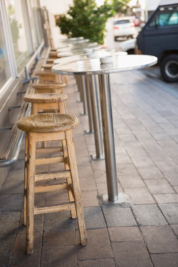 Bar Stool and Tables on the Terrace Stock Image Image of industry