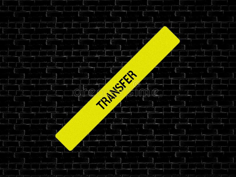 Bar in yellow. the word TRANSFER is displayed. The background is black with tiles