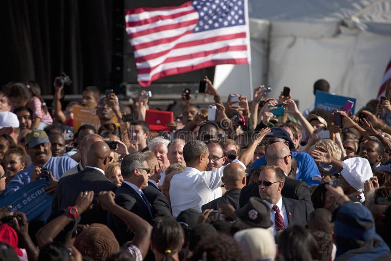 Presidential Seal at Podium of President Barack Obama Campaign Rally, October 24, 2012, Doolittle Park, Las Vegas, Nevada