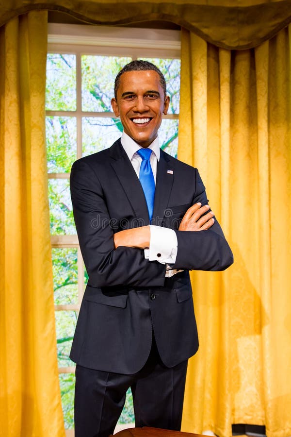 Barack Obama vaxdiagram på madamen Tussauds San Francisco arkivbild Barack Obama vaxdiagram på madamen Tussauds San Francisco arkivbild