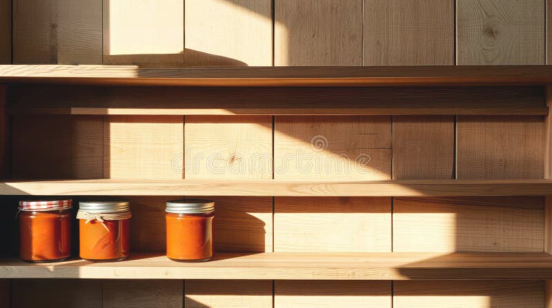 Barattoli di legno di ferro in una luce calda illustrazione di stock