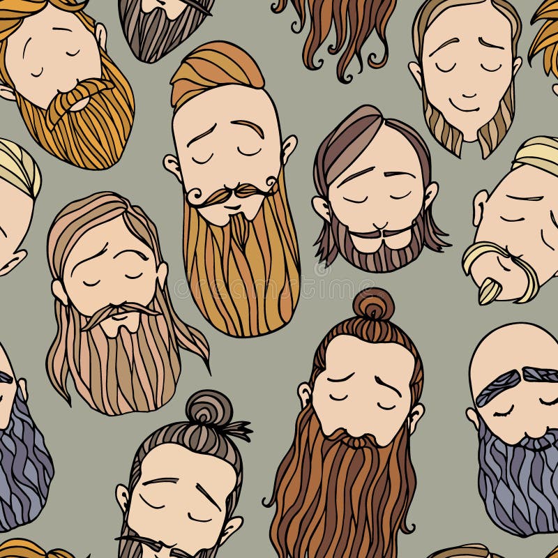 A barba denomina o teste padrão ilustração stock A barba denomina o teste padrão ilustração stock