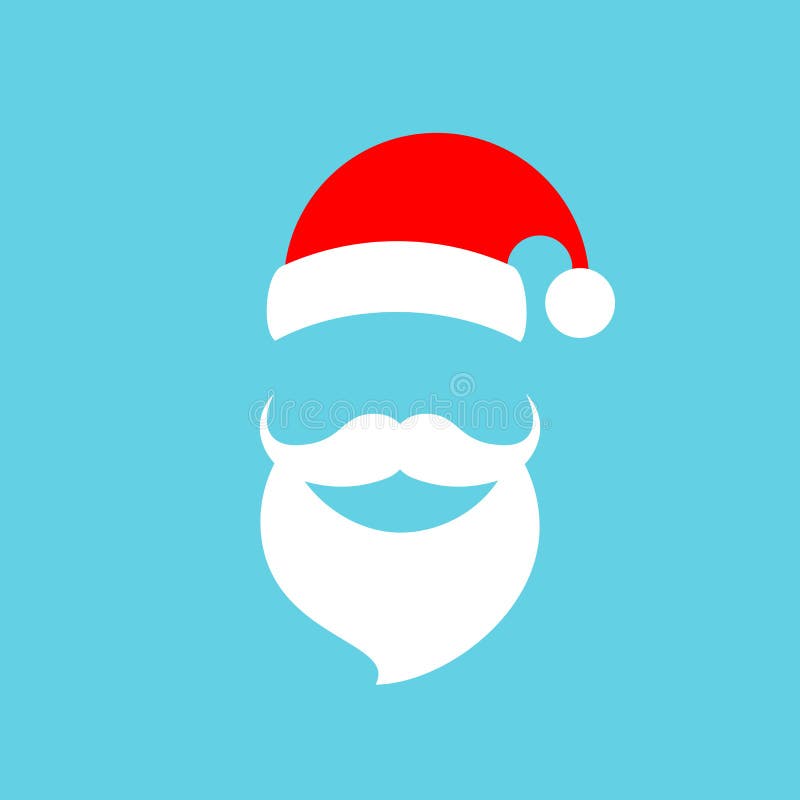 Barba Santa's E Icono De La Navidad Del Vector Del Sombrero. Ilustración  del Vector - Ilustración de feliz, emoticono: 201765451