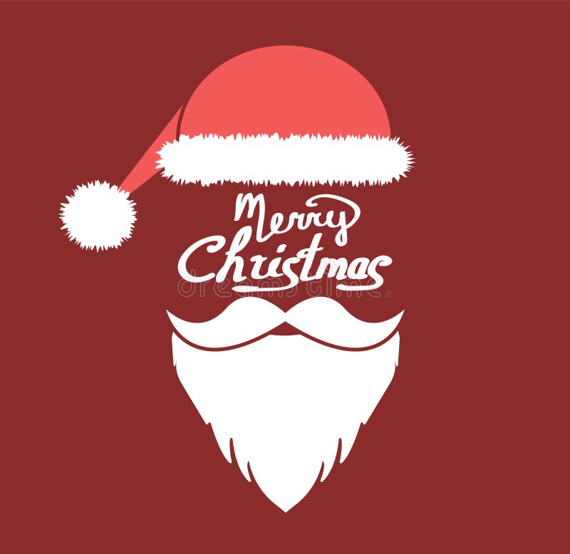 Barba Y Sombrero De Santa Claus En Estilo Plano Feliz Navidad Y Feliz Año  Nuevo Stock de ilustración - Ilustración de sombrero, arte: 166320155