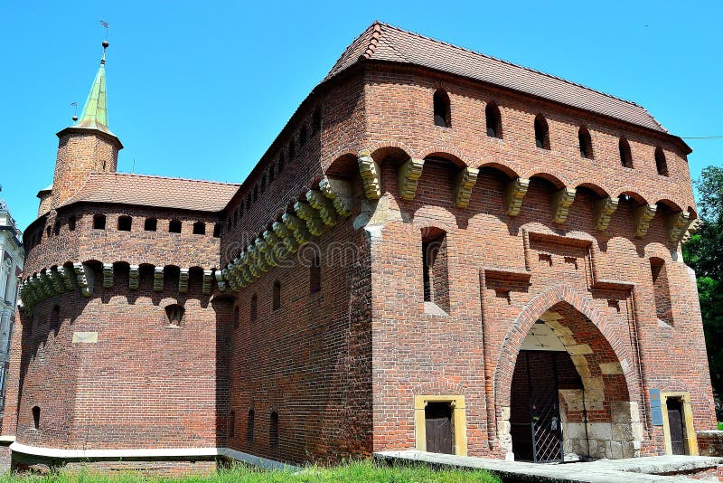 Barbacan, a preserved part of the Krakow fortifications from the Middle Ages. Barbacan, a preserved part of the Krakow fortifications from the Middle Ages