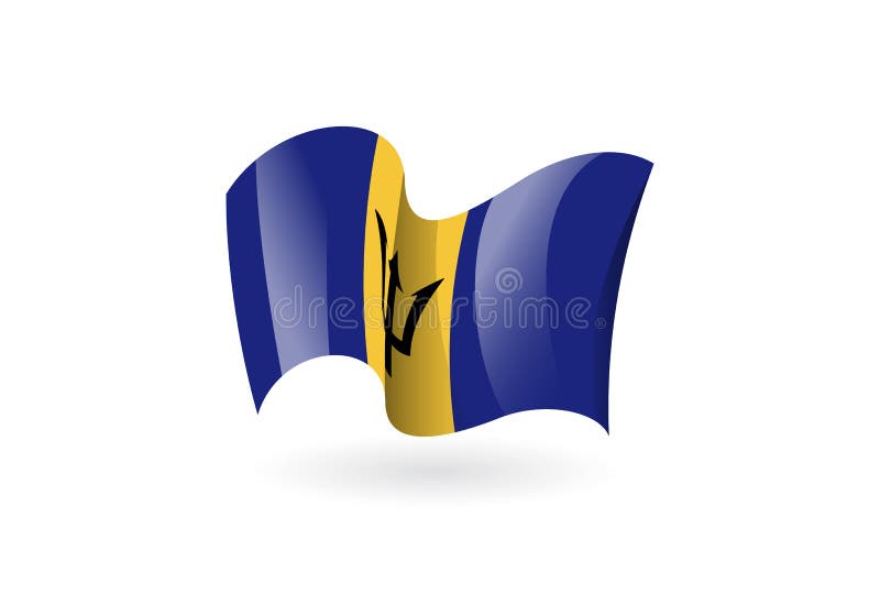Barbados Flag. Isolated National Flag Of Barbados. Waving Flag Of ...