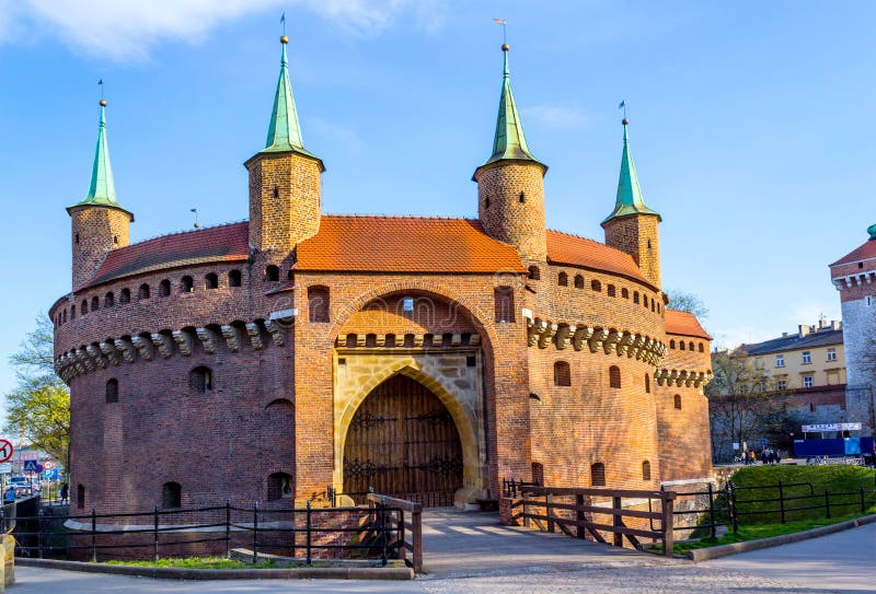 Barbican,Cracow. A historic gateway leading into the Old Town of Krakow, Poland. Barbican,Cracow. A historic gateway leading into the Old Town of Krakow, Poland.