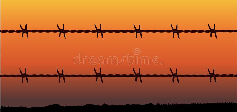 Barbe Wire Fence stock illustration
