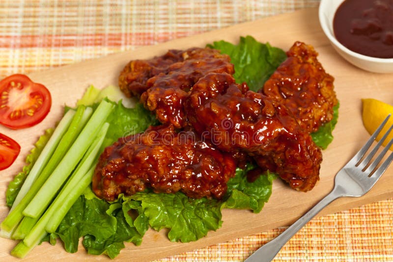 Barbecue Buffalo Chicken stock photo. Image of fried 63182406