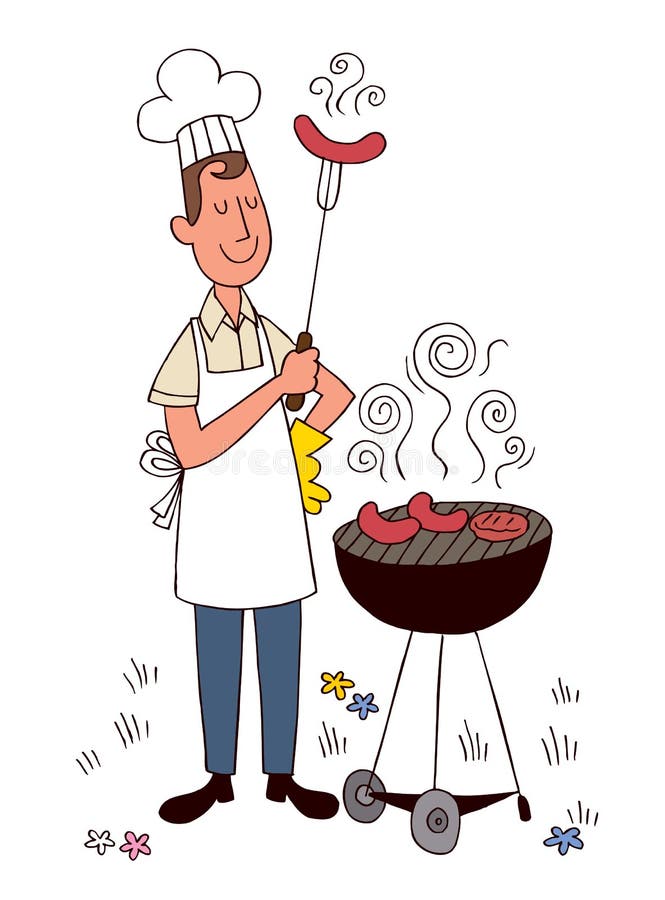 geboorte partitie knop Barbecue chef stock vector. Illustration of chef, preparing - 44170884