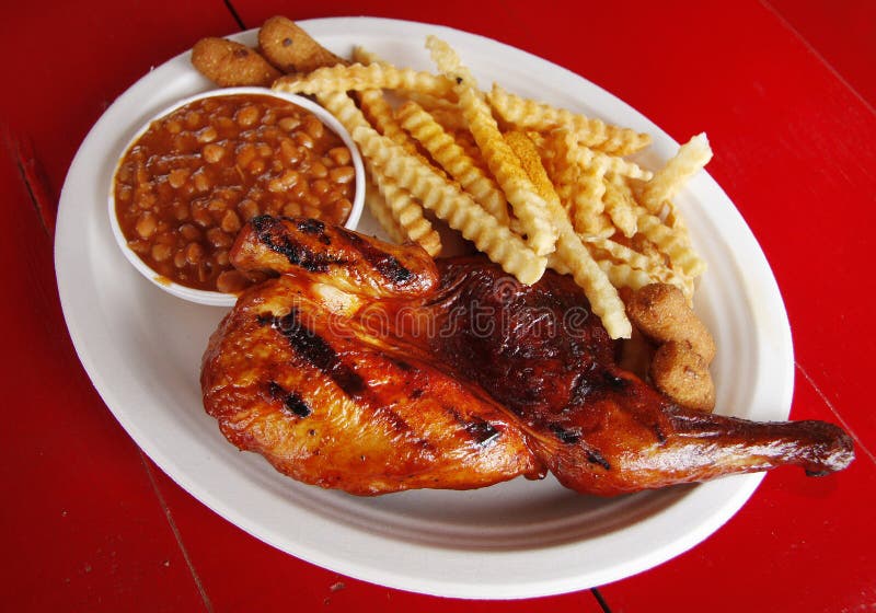 Barbecue Chicken Plate stock photo. Image of southern 29197480